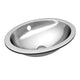 ANZZI Athenian 20 in. Handmade Drop-in Oval Bathroom Sink in Hammered Steel