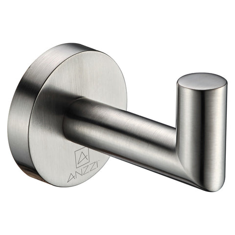 AC-AZ008BN - ANZZI Caster 2 Series Single Robe Hook in Brushed Nickel