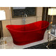 FT-AZ520-RD - ANZZI Azul 5.8 ft. Solid Surface Center Drain Freestanding Bathtub in Deep Red