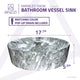 ANZZI Marbled Series Ceramic Vessel Sink in Marbled Snow Finish