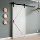 Grotto Series 36 in. x 84 in. Pure White Finish MDF Interior Sliding Barn Door with Hardware Kit in Matte Black