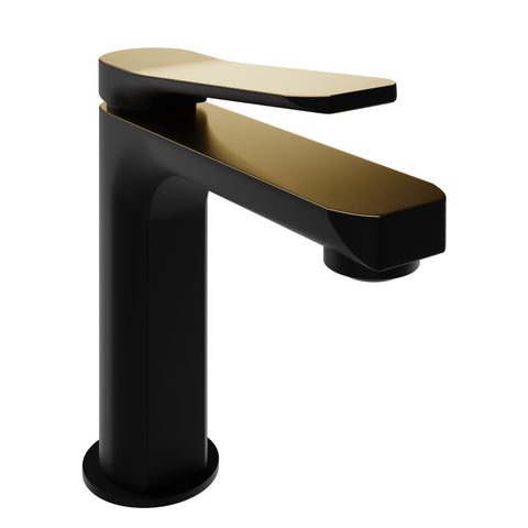 L-AZ900MB-BG - ANZZI Single Handle Single Hole Bathroom Faucet With Pop-up Drain in Matte Black & Brushed Gold