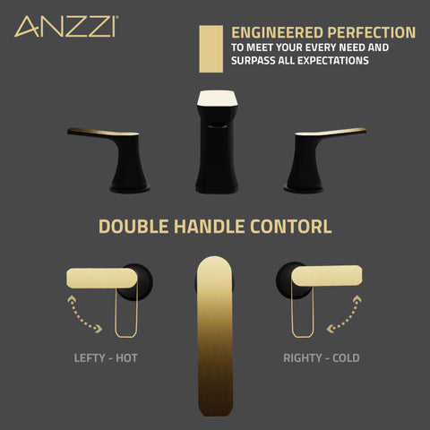 ANZZI 2-Handle 3-Hole 8 in. Widespread Bathroom Faucet With Pop-up Drain