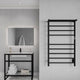 TW-AZ012MBK - ANZZI Eve Series 8-Bar Wall Mounted Electric Plug-In Bathroom Towel Warmer Rack in Brushed Matte Black Finish Stainless Steel