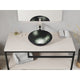 LS-AZ902 - ANZZI Amalfi Round Glass Vessel Bathroom Sink with Stellar Black Finish