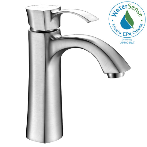 Single Hole Single-Handle Mid-Arc Bathroom Faucet in Brushed Nickel
