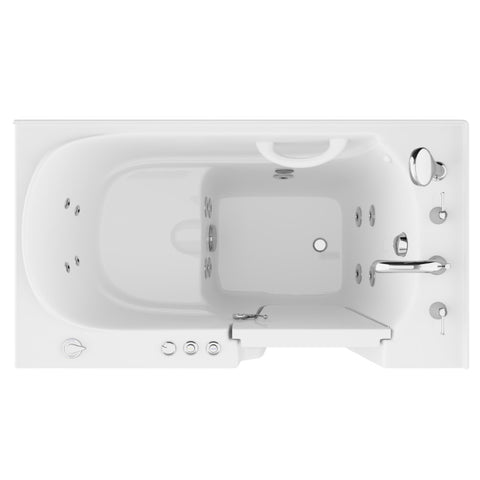 AZ2952RWH - ANZZI Coupe Series 29 in. x 52 in. Right Drain Quick Fill Walk-In Whirlpool Tub with Powered Fast Drain in White