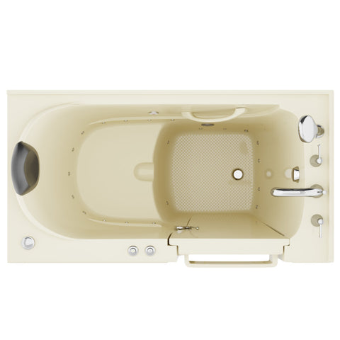 AZ2853RBA-CP - ANZZI Coupe Premier 53 - 60 in x 28 in. Right Drain Air Jetted Walk-in Tub in Biscuit