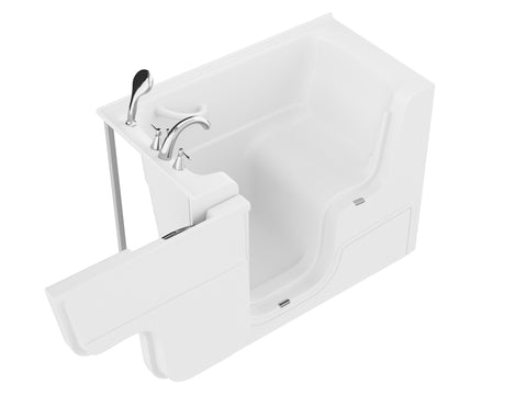 ANZZI Coupe Series 29 in. x 53 in. Left Drain Wheelchair Access Walk-In Soaking Tub in White