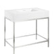 Ventura 36 in. Console Sink in Brushed Nickel with Matte White Counter Top