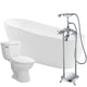 FTAZ093-52C-55 - ANZZI Trend 67 in. Acrylic Flatbottom Non-Whirlpool Bathtub with Tugela Faucet and Kame 1.28 GPF Toilet