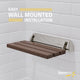 Kind 20 in. Teak Wall Mounted Folding Shower Seat