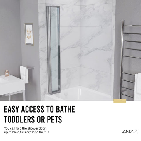 ANZZI 56-in. x 33-in. Accordion-Style Bathtub Shower Door