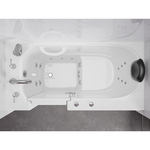 AMZ2653LWH-CP - ANZZI 53 - 60 in. x 26 in. Left Drain Whirlpool Jetted Walk-in Tub in White