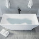 Crema Series 71 in. x 32 in. Flat Bottom Solid Surface Freestanding Soaking Bathtub with Center Drain in Matte White