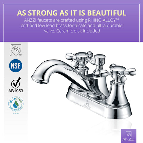 ANZZI Series 4 in. Centerset 2-Handle Mid-Arc Bathroom Faucet