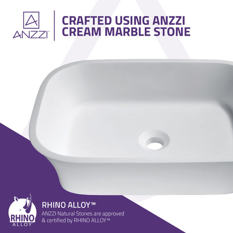 ANZZI Ajeet Solid Surface Vessel Sink in White