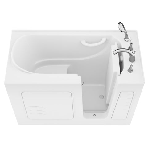 AZB2653RWS - ANZZI Value Series 26 in. x 53 in. Right Drain Quick Fill Walk-In Soaking Tub in White