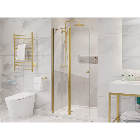 SD-AZ14-01BG - ANZZI Romance 72-in. x 33.5-in. Frameless Swinging Shower Door in Brushed Gold