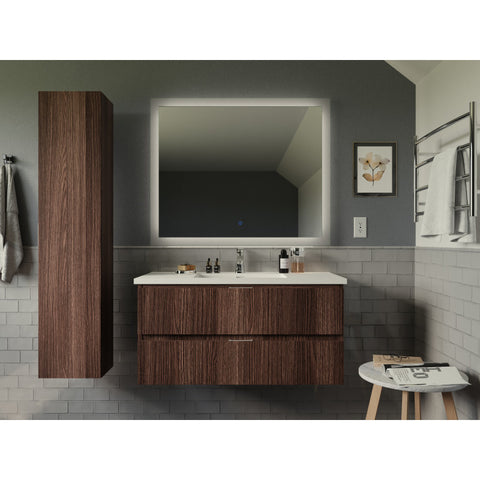 VT-MRSCCT39-DB - ANZZI 39 in. W x 20 in. H x 18 in. D Bath Vanity Set in Dark Brown with Vanity Top in White with White Basin and Mirror