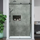 Mountain 48 in Reversible Frameless Sliding Glass Shower Door with Soft-Close System and Matte Black Finish