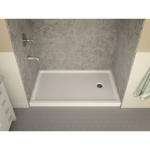 SB-AZ007WR - ANZZI Colossi Series 36 in. x 60 in. Single Threshold Shower Base in White