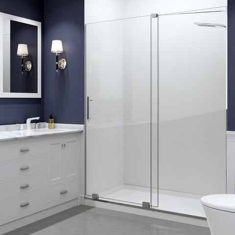 SD-AZ055-01CH - ANZZI Longboat Series 60 in. x 76 in. Semi-Frameless Shower Door with TSUNAMI GUARD in Polished Chrome