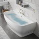 Bank Series 65 in. x 31 in. Flat Bottom Acrylic Freestanding Soaking Bathtub with Center Drain, Brushed Nickel Faucet