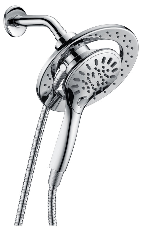 ANZZI Magnetic Valkyrie Multi-Spray Retro-Fit 7.48 in. Dual Wall Mount Fixed and Handheld Shower Head with Magna-Diverter