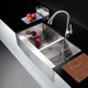 Elysian Farmhouse Stainless Steel 36 in. 0-Hole 60/40 Double Bowl Kitchen Sink in Brushed Satin