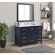 VT-MRCT0048-NB - ANZZI Chateau 48 in. W x 22 in. D Bathroom Bath Vanity Set in Navy Blue with Carrara Marble Top with White Sink