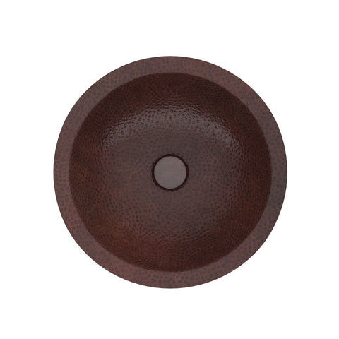 ANZZI Antakya 16 in. Drop-in Round Bathroom Sink in Hammered Antique Copper