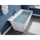 FT-AZ114-6773CH - ANZZI VAULT 67 in. Acrylic Flatbottom Freestanding Bathtub in White with Deck Mount Faucet & Hand Sprayer