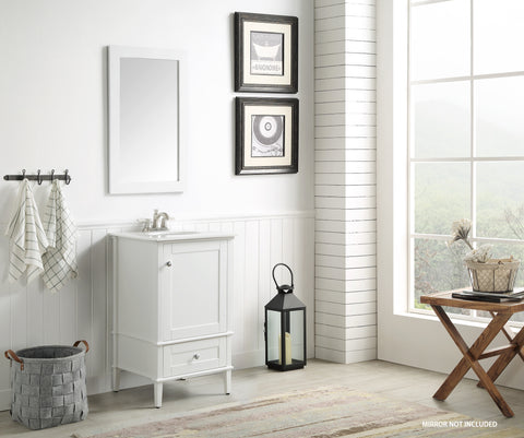 Alexander 21 in. W x 34.4 in. H Bathroom Vanity Set in Rich White