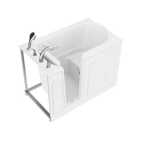 AMZ3053LWS - ANZZI 30 in. x 53 in. Left Drain Quick Fill Walk-In Soaking Tub in White