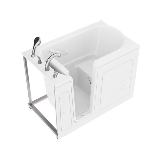 AMZ3053LWS - ANZZI 30 in. x 53 in. Left Drain Quick Fill Walk-In Soaking Tub in White