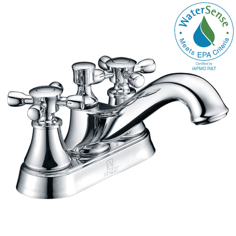 ANZZI Major Series 4 in. Centerset 2-Handle Mid-Arc Bathroom Faucet