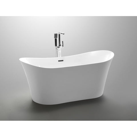 ANZZI Eft Series 5.58 ft. Freestanding Bathtub in White