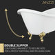 ANZZI Falco 5.8 ft. Claw Foot One Piece Acrylic Freestanding Soaking Bathtub in Glossy White with Brushed Gold Feet