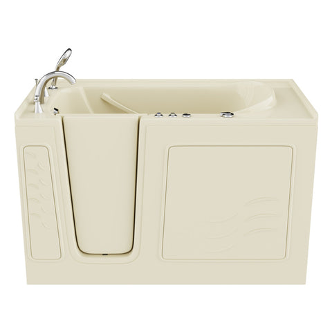 ANZZI Coupe Series 30 in. x 60 in. Left Drain Quick Fill Walk-In Whirlpool Tub with Powered Fast Drain in Biscuit