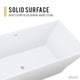 Crema Series 71 in. x 32 in. Flat Bottom Solid Surface Freestanding Soaking Bathtub with Center Drain in Matte White