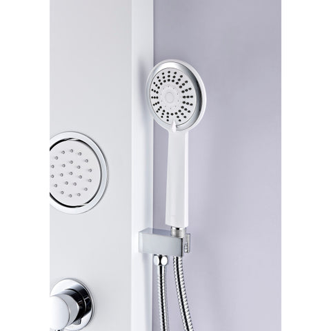 ANZZI Aquifer Series 56 in. Full Body Shower Panel System with Heavy Rain Shower and Spray Wand in White