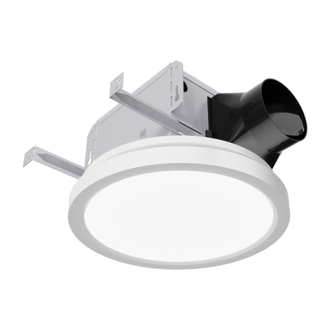 ANZZI Midnight Series 100 CFM Ceiling Mount Bathroom Exhaust Fan with Brilliant LED Panel Light and Cozy Night Light