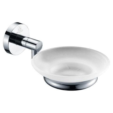 ANZZI Valor Single Hole Single-Handle Bathroom Faucet in Polished Chrome with Soap Dish and Toothbrush Holder