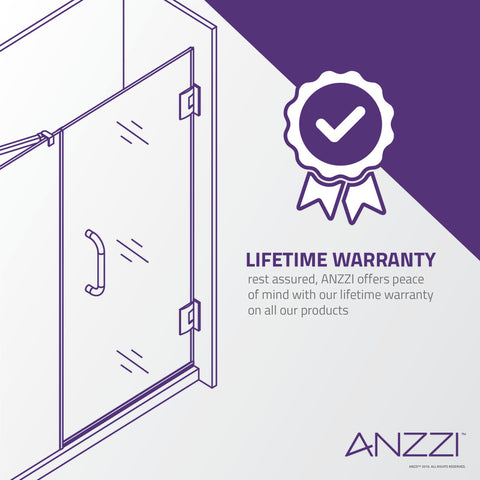 ANZZI Mare 35 in. x 76 in. Framed Shower Enclosure with TSUNAMI GUARD