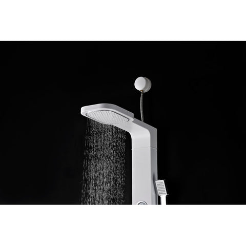 ANZZI Inland Series 44 in. Full Body Shower Panel System with Heavy Rain Shower and Spray Wand in White