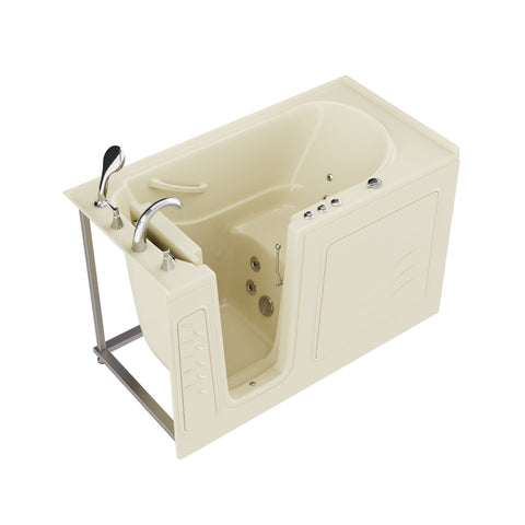 AZ3060WILBH - ANZZI Coupe Series 30 in. x 60 in. Left Drain Quick Fill Walk-In Whirlpool Tub with Powered Fast Drain in Biscuit