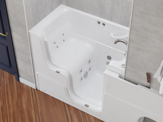 ANZZI 52 in. x 29 in. Right Drain Whirlpool Jetted Bathtub in White with Rounded Toilet and Soft Close Lid