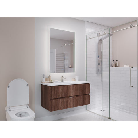 VT-CT39-DB - ANZZI Conques 39 in W x 20 in H x 18 in D Bath Vanity in Dark Brown with Cultured Marble Vanity Top in White with White Basin