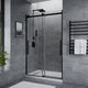 SD-FRLS05901MB - ANZZI Stellar Series 48 in. x 76 in. H Sliding Frameless Shower Door in Matte Black with Tsunami Guard Tempered Glass